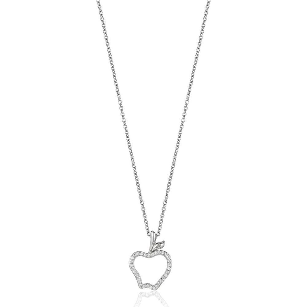 Enchanted Disney Fine Jewelry 1/10 Cttw Diamond Snow White Apple Necklace